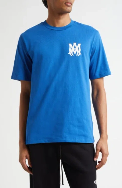 Amiri Ma Logo Cotton T-shirt In Blue