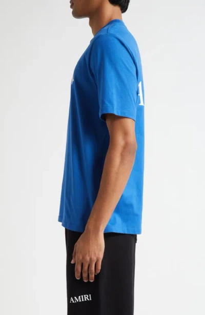 Amiri Ma Logo Cotton T-shirt In Blue