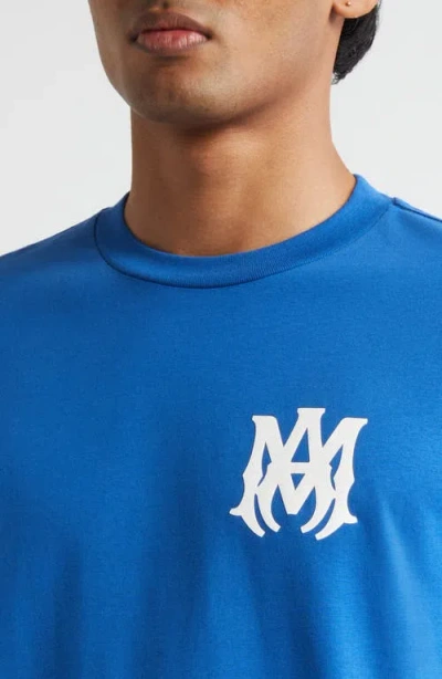 Amiri Ma Logo Cotton T-shirt In Blue