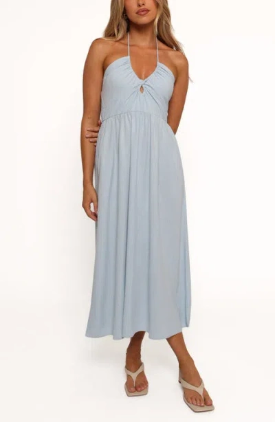Petal And Pup Petal & Pup Tanner Linen Maxi Dress In Blue