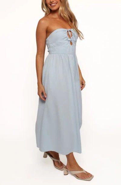 Petal And Pup Petal & Pup Tanner Linen Maxi Dress In Blue