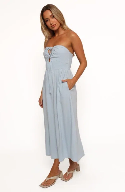 Petal And Pup Petal & Pup Tanner Linen Maxi Dress In Blue