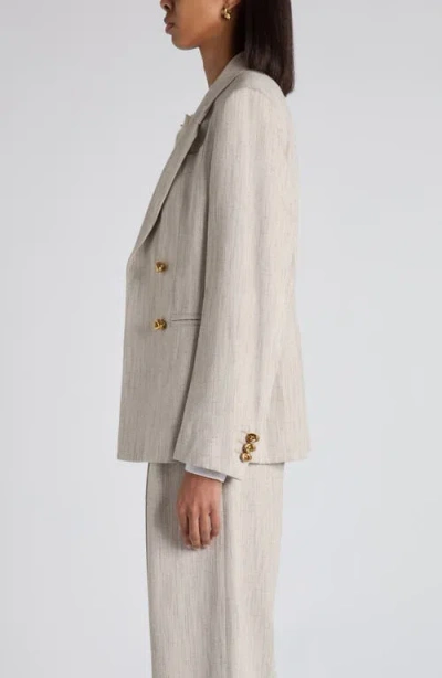 Bottega Veneta Womens Grey Putty Knot Notch-lapels Woven Blazer In Neutral