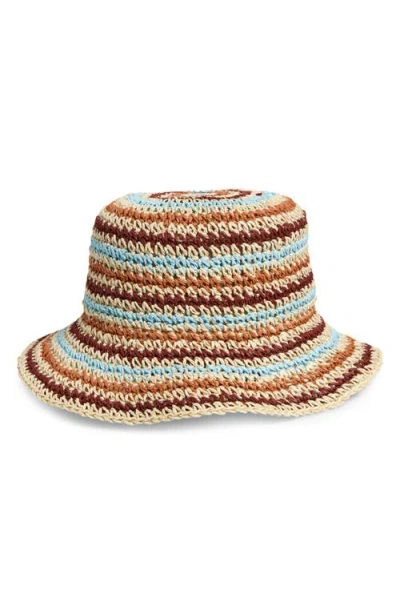 Treasure & Bond Stripe Crochet Bucket Hat In Multi