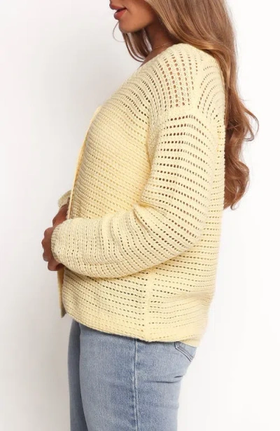Petal And Pup Petal & Pup Carrie Open Stitch Cardigan In Yellow