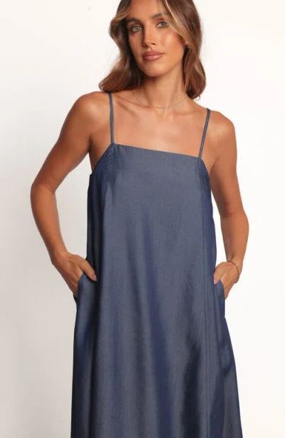 Petal And Pup Petal & Pup Thelma Chambray Maxi Dress In Blue