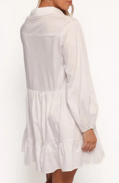 Petal And Pup Petal & Pup Carlotta Long Sleeve Mini Shirtdress In White