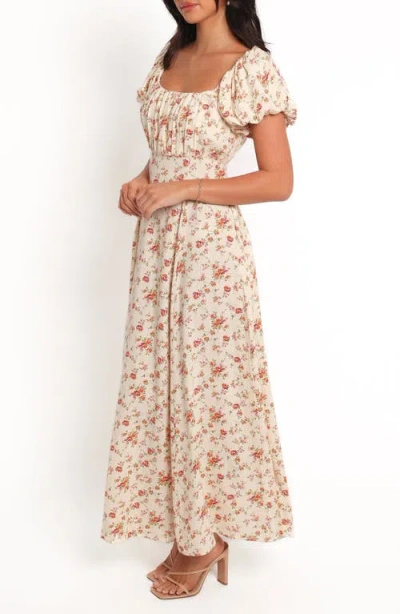 Petal And Pup Petal & Pup Marnie Floral Print Cotton & Linen Maxi Dress In Neutral