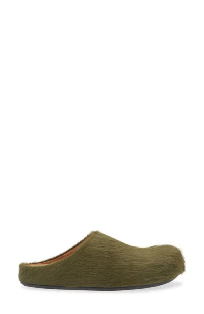 Marni Long Hair Calfskin Fussbett Sabot