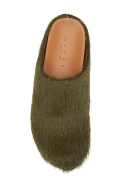 Marni Long Hair Calfskin Fussbett Sabot