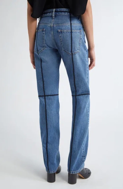 Mm6 Maison Margiela Mm6 By Maison Margiela Flared Blue Jeans With Contrasting Stitching In Blue