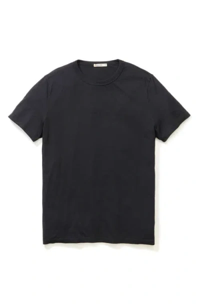 Marine Layer Signature Crewneck Solid Tee In Black