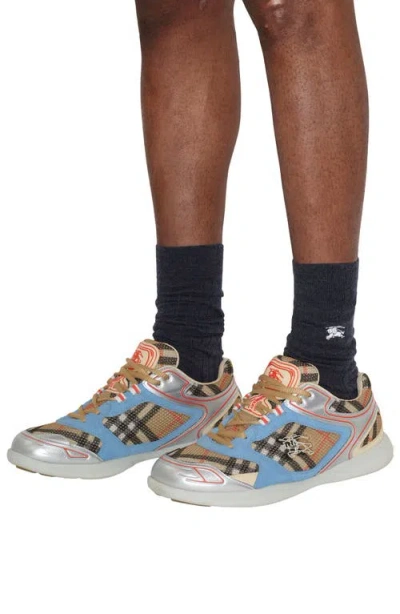 Burberry Everyday Ekd Embroidered Wool Blend Crew Socks In Multi