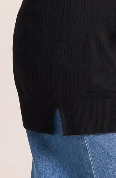 Matty M . Colfax Longline Open Front Cardigan In Black