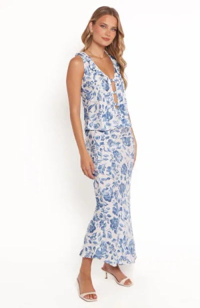 Petal And Pup Petal & Pup Claud Floral Maxi Skirt In Blue