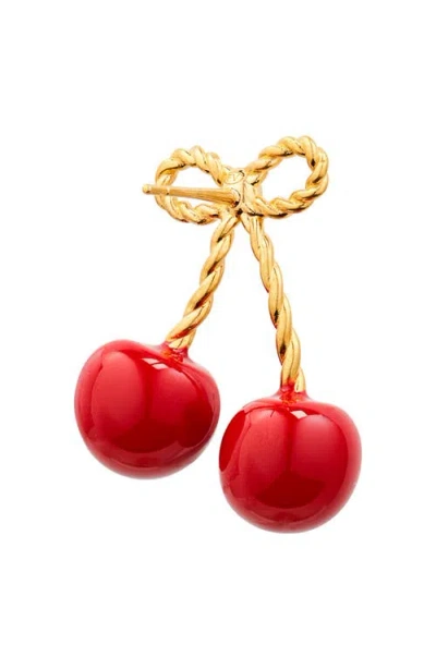 Valentino Garavani Chez Valentino Cherryfic Drop Earrings In Gold