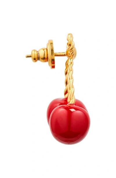 Valentino Garavani Chez Valentino Cherryfic Drop Earrings In Gold