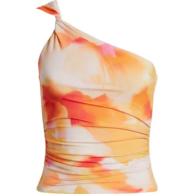 Open Edit Twist One-shoulder Top In Yellow