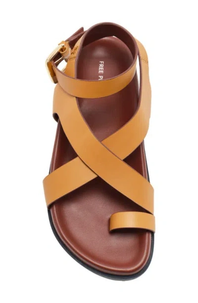 Free People Anya Ankle Strap Toe Loop Sandal In Brown