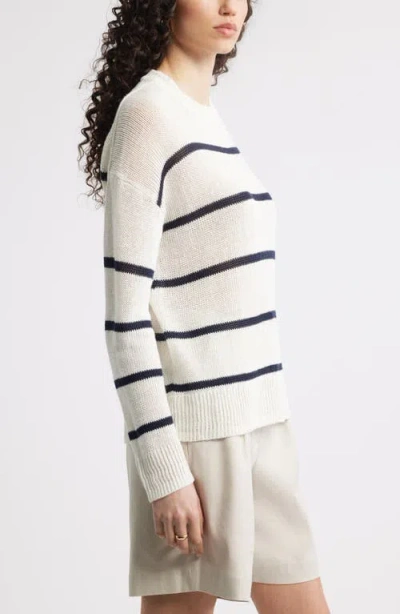 Nordstrom Open Knit Linen Sweater In White