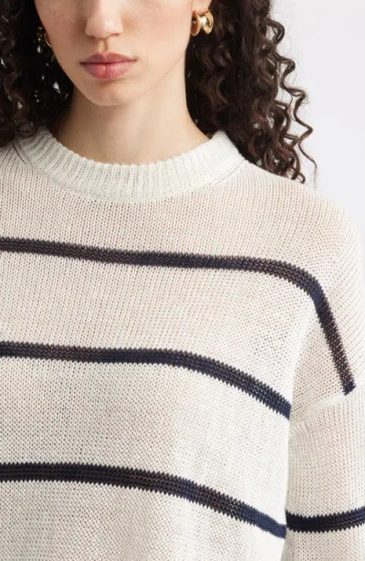 Nordstrom Open Knit Linen Sweater In White