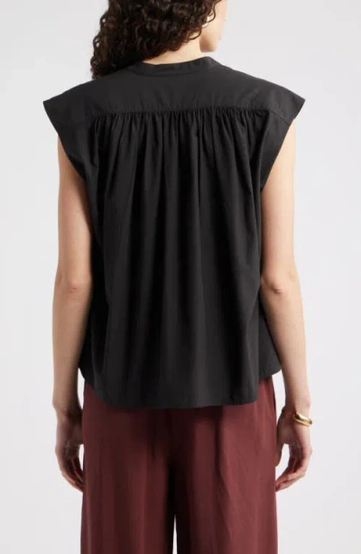 Nordstrom Shirred Cap Sleeve Top In Black