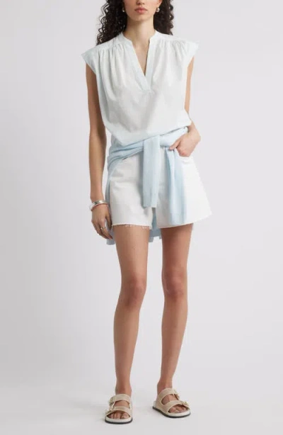 Nordstrom Shirred Cap Sleeve Top In White