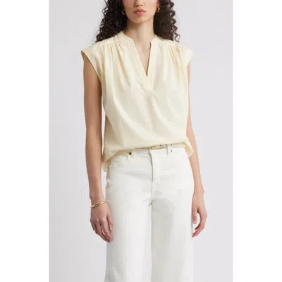 Nordstrom Shirred Cap Sleeve Top In Neutral