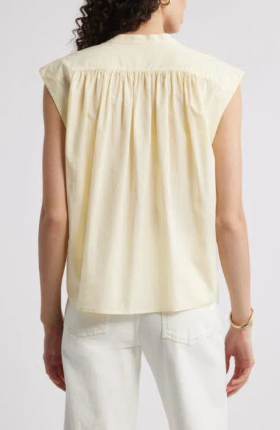 Nordstrom Shirred Cap Sleeve Top In Neutral