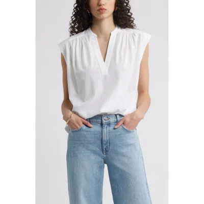 Nordstrom Shirred Cap Sleeve Top In White
