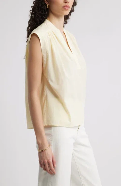 Nordstrom Shirred Cap Sleeve Top In Neutral