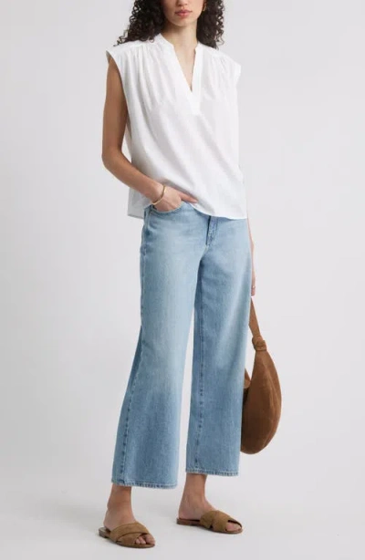 Nordstrom Shirred Cap Sleeve Top In White