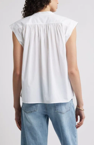 Nordstrom Shirred Cap Sleeve Top In White
