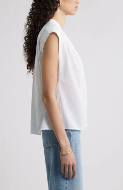 Nordstrom Shirred Cap Sleeve Top In White