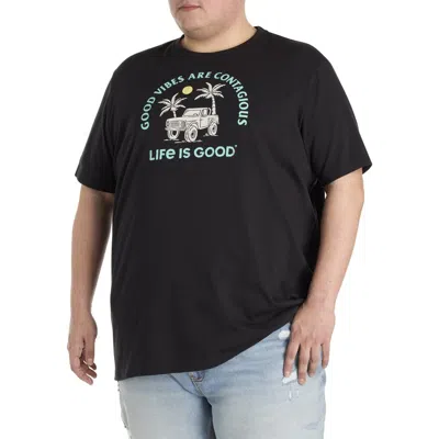Life Is Good Big & Tall Good Vibes Graphic Tee In Black