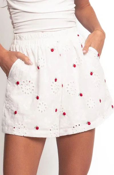 Petal And Pup Petal & Pup Aisha Cotton Eyelet Shorts In White