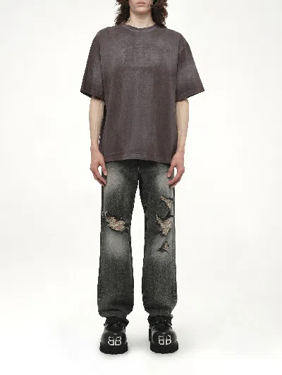 We11 Done Men's Spray Logo T-shirt In Gray