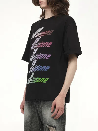 We11 Done Black Multi Rainbow Logo T-shirt In Black