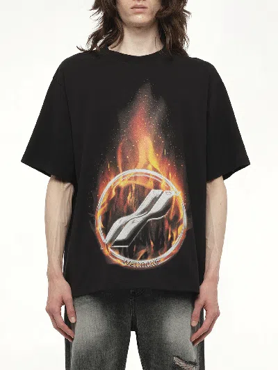 We11 Done Flame Logo T-shirt In Black