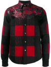 Valentino Plaid Jacquard Wool Mohair Jacket, Black/red