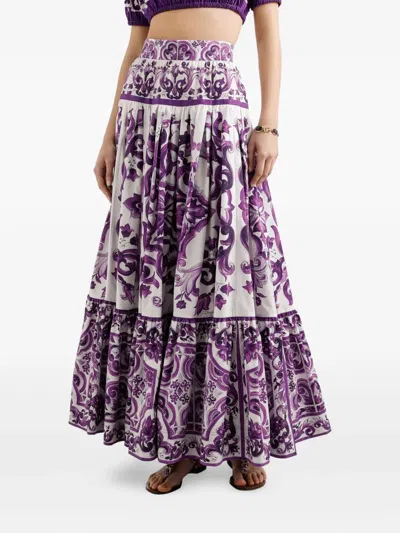 Dolce & Gabbana Maxi Skirt Dg In Purple
