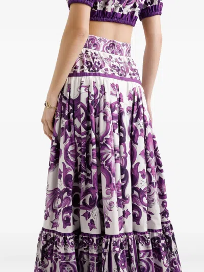 Dolce & Gabbana Maxi Skirt Dg In Purple