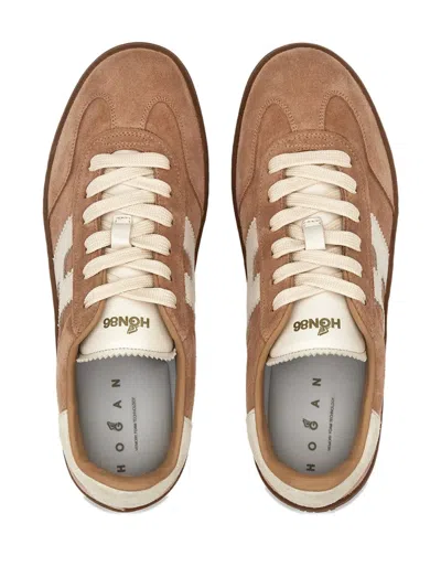 Hogan Cool Side H Patch Sneakers In Brown