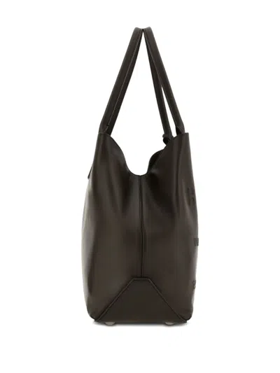 Hogan Dual Handle Metal Charm Shoulder Bag In Brown