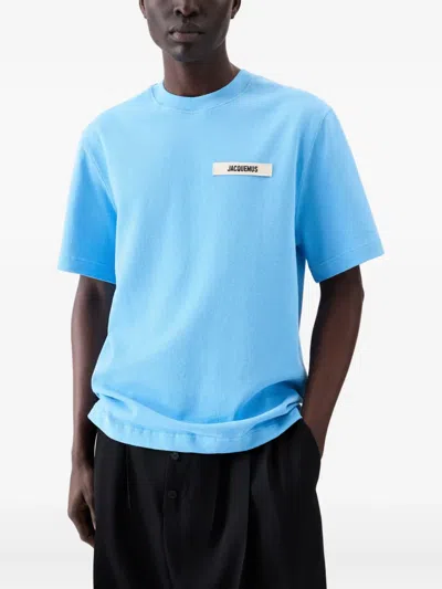 Jacquemus Gros Grain Logo-embellished T-shirt In Blue