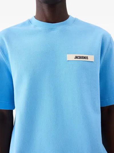 Jacquemus Gros Grain Logo-embellished T-shirt In Blue