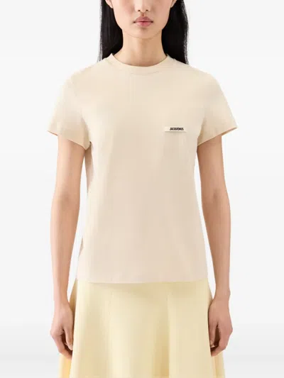 Jacquemus Le Tshirt Gros Grain Short Sleeve In Neutral