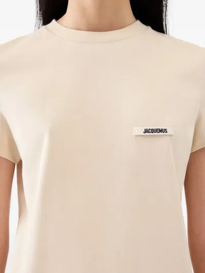 Jacquemus Le Tshirt Gros Grain Short Sleeve In Neutral