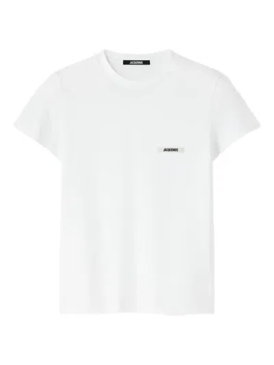 Jacquemus Roun Neck Cotton Logo T-shirt In White