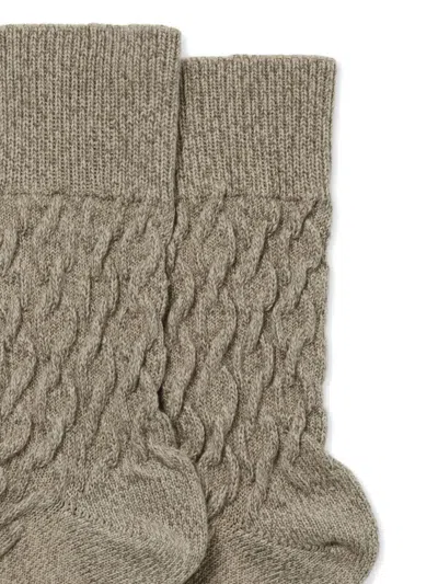 粗绞花针织袜